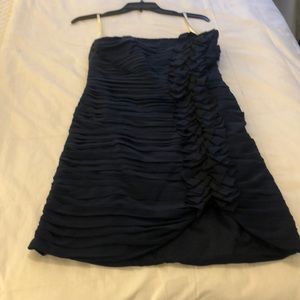 Shoshanna navy and black strapless mini dress